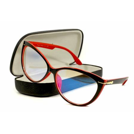 damskie okulary antyrefleksyjne czerwone