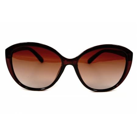 okulary kocie oczy z brązowymi soczewkami